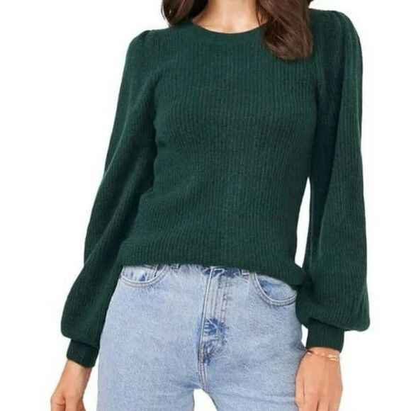 1. State Women’s XL Windsor Moss Balloon Sleeve Crew Neck Sweater NWT - Picture 1 of 9